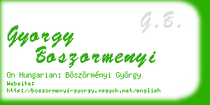 gyorgy boszormenyi business card