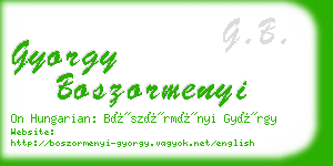 gyorgy boszormenyi business card